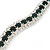 Emerald Green/Clear Swarovski Crystal Curved Bracelet In Rhodium Plated Metal - 17cm Length - view 3