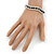 Emerald Green/Clear Swarovski Crystal Curved Bracelet In Rhodium Plated Metal - 17cm Length - view 5