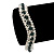Emerald Green/Clear Swarovski Crystal Curved Bracelet In Rhodium Plated Metal - 17cm Length - view 6