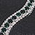 Emerald Green/Clear Swarovski Crystal Curved Bracelet In Rhodium Plated Metal - 17cm Length - view 9