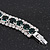 Emerald Green/Clear Swarovski Crystal Curved Bracelet In Rhodium Plated Metal - 17cm Length - view 8