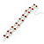 Two Row Red/ Clear Swarovski Crystal Bracelet In Rhodium Plating - 17cm Length (7cm extension) - view 4