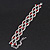 Two Row Red/ Clear Swarovski Crystal Bracelet In Rhodium Plating - 17cm Length (7cm extension) - view 2