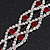 Two Row Red/ Clear Swarovski Crystal Bracelet In Rhodium Plating - 17cm Length (7cm extension) - view 3