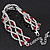 Two Row Red/ Clear Swarovski Crystal Bracelet In Rhodium Plating - 17cm Length (7cm extension) - view 7
