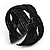 Boho Black Glass Bead Plaited Flex Cuff Bracelet - Adjustable - view 4