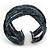 Boho Anthracite Grey Glass Bead Plaited Flex Cuff Bracelet - Adjustable - view 3