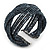 Boho Anthracite Grey Glass Bead Plaited Flex Cuff Bracelet - Adjustable - view 5
