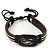 Unisex Dark Brown Leather 'Scorpio' Friendship Bracelet - Adjustable