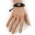 Unisex Dark Brown Leather 'Peace' Friendship Bracelet - Adjustable - view 3