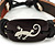 Unisex Dark Brown Leather 'Lizard' Friendship Bracelet - Adjustable - view 2