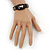 Unisex Dark Brown Leather 'Lizard' Friendship Bracelet - Adjustable - view 3
