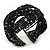 Boho Black/Silver Glass Bead Plaited Flex Cuff Bracelet - Adjustable - view 2