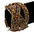 Boho Brown/Gold Glass Bead Plaited Flex Cuff Bracelet - Adjustable - view 3