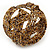 Boho Brown/Gold Glass Bead Plaited Flex Cuff Bracelet - Adjustable - view 4