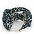 Boho Blue/ Silver/ Turquoise Coloured Glass Bead Plaited Flex Cuff Bracelet - Adjustable - view 6