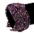 Boho Purple/Silver Glass Bead Plaited Flex Cuff Bracelet - Adjustable - view 4