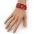 Teen's Tomato Red Acrylic Bead Multistrand Bracelet - Adjustable - view 4