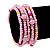 Teen's Light Pink Acrylic Bead Multistrand Bracelet - Adjustable - view 2