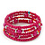 Teen's Fuchsia Acrylic Bead Multistrand Bracelet - Adjustable