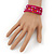 Teen's Fuchsia Acrylic Bead Multistrand Bracelet - Adjustable - view 3