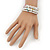 Teen's White Acrylic Bead Multistrand Bracelet - Adjustable - view 4