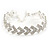 Statement Clear Crystal Zig Zag Bracelet In Silver Tone Metal - 16cm L/ 8cm Ext - view 4