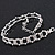 Classic Bridal Diamante Oval Link Bracelet In Rhodium Plated Metal - 17cm Length/ 5cm Extension - view 6