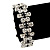 Black/Clear Swarovski Crystal Floral Bracelet In Rhodium Plating - 16cm Length/ 6cm Extension - view 2