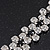 Black/Clear Swarovski Crystal Floral Bracelet In Rhodium Plating - 16cm Length/ 6cm Extension - view 6