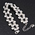 Black/Clear Swarovski Crystal Floral Bracelet In Rhodium Plating - 16cm Length/ 6cm Extension - view 3
