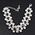 Black/Clear Swarovski Crystal Floral Bracelet In Rhodium Plating - 16cm Length/ 6cm Extension - view 4