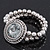 Burn Silver Metal Bead 'Watch' Style Flex Bracelet - 18cm Length - view 2