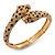 Gold Plated Swarovski Crystals 'Double Leopard' Flex Bangle Bracelet - Adjustable - view 10
