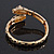 Gold Plated Swarovski Crystals 'Double Leopard' Flex Bangle Bracelet - Adjustable - view 7