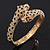 Gold Plated Swarovski Crystals 'Double Leopard' Flex Bangle Bracelet - Adjustable - view 2