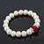 Classic Style Glass Pearl Stretch Bracelet with Red Faceted Acrylic Gem and Swarovski Crystal Detailing - 10mm diameter/ Up to 20cm Length - view 11