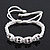 White Acrylic Skull Bead Bracelet - 11mm - Adjustable - view 2