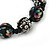 Black Acrylic/Diamante Bead Children/Girls/ Petites Teen Bracelet On Black String - Adjustable - view 2