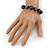 Black Acrylic/Diamante Bead Children/Girls/ Petites Teen Bracelet On Black String - Adjustable - view 4
