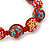 Brick Red Acrylic/Diamante Bead Children/Girls/ Petites Teen Bracelet On Red String - Adjustable - view 2