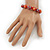 Brick Red Acrylic/Diamante Bead Children/Girls/ Petites Teen Bracelet On Red String - Adjustable - view 4