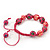 Deep Pink Acrylic/Diamante Bead Children/Girls/ Petites Teen Bracelet On Pink String - Adjustable - view 3
