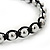 Plaited Black Cotton Cord With Silver Tone Bead Friendship Bracelet - Adjustable - view 2