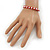 Plaited Red Cotton Cord With Silver Tone Bead Friendship Bracelet - Adjustable - view 4