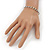Slim Black/Clear Diamante Flex Bracelet In Silver Plating - 18cm Length - view 6