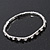 Slim Black/Clear Diamante Flex Bracelet In Silver Plating - 18cm Length - view 2