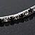 Slim Black/Clear Diamante Flex Bracelet In Silver Plating - 18cm Length - view 3