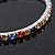 Slim Multicoloured Diamante Flex Bracelet In Silver Plating - 18cm Length - view 3