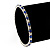 Slim Sapphire Blue/ Clear Coloured Diamante Flex Bracelet In Silver Plating - 18cm Length - view 5